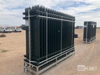 (24) Pieces of KJ Powder Coated Steel Fence w/(25) Post Connectors - Unused