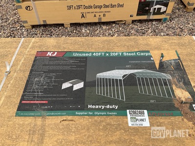 KJ K4020 Steel Carport Shed - Unused