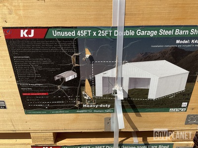 KJ K4525 Double Garage Steel Barn Shed - Unused