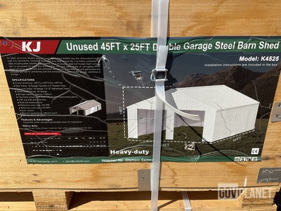 KJ K4525 Double Garage Steel Barn Shed - Unused