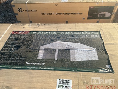 KJ K2223 Double Garage Metal Shed - Unused