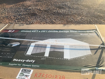 KJ K4525 Double Garage Steel Barn Shed - Unused