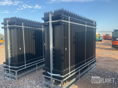 (24) Pieces of KJ Powder Coated Steel Fence w/(25) Post Connectors - Unused