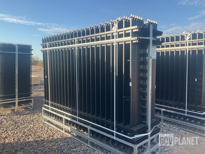 (24) Pieces of KJ Powder Coated Steel Fence w/(25) Post Connectors - Unused