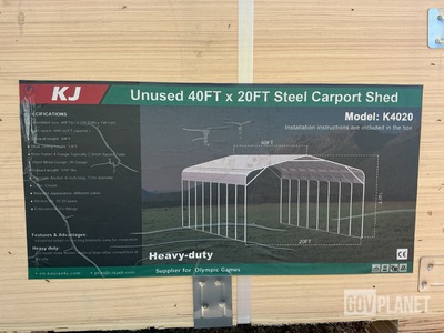 KJ K4020 Steel Carport Shed - Unused