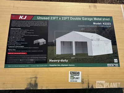 KJ K2223 Double Garage Metal Shed - Unused