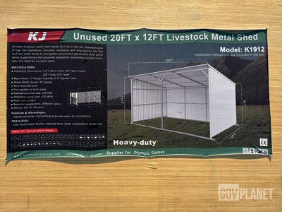 KJ K1912 Livestock Metal Shed - Unused