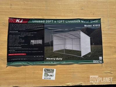 KJ K1912 Livestock Metal Shed - Unused
