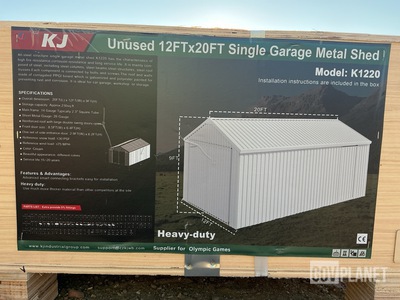KJ K1220 Single Garage Metal Shed - Unused