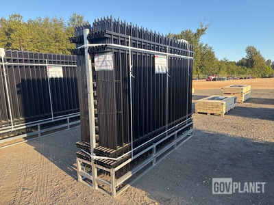 (24) Pieces of KJ Powder Coated Steel Fence w/(25) Post Connectors - Unused