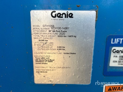 2020 Genie GTH-1056 Telehandler