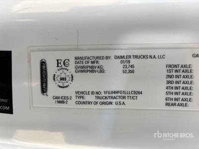 2020 Freightliner Cascadia PX12664 6x4 Tracteur Routier Couchette