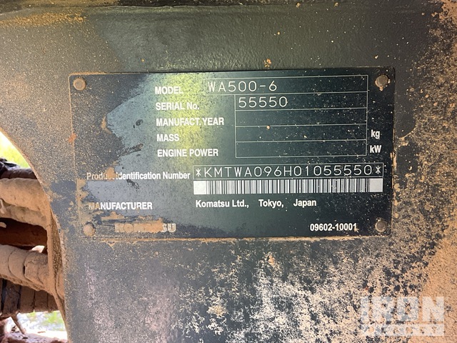 CARGADOR FRONTAL KOMATSU WA5006