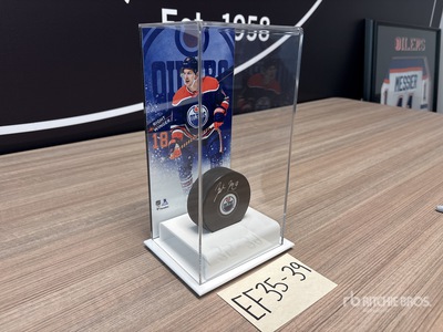 Signed Zach Hyman Hockey Puck In Case