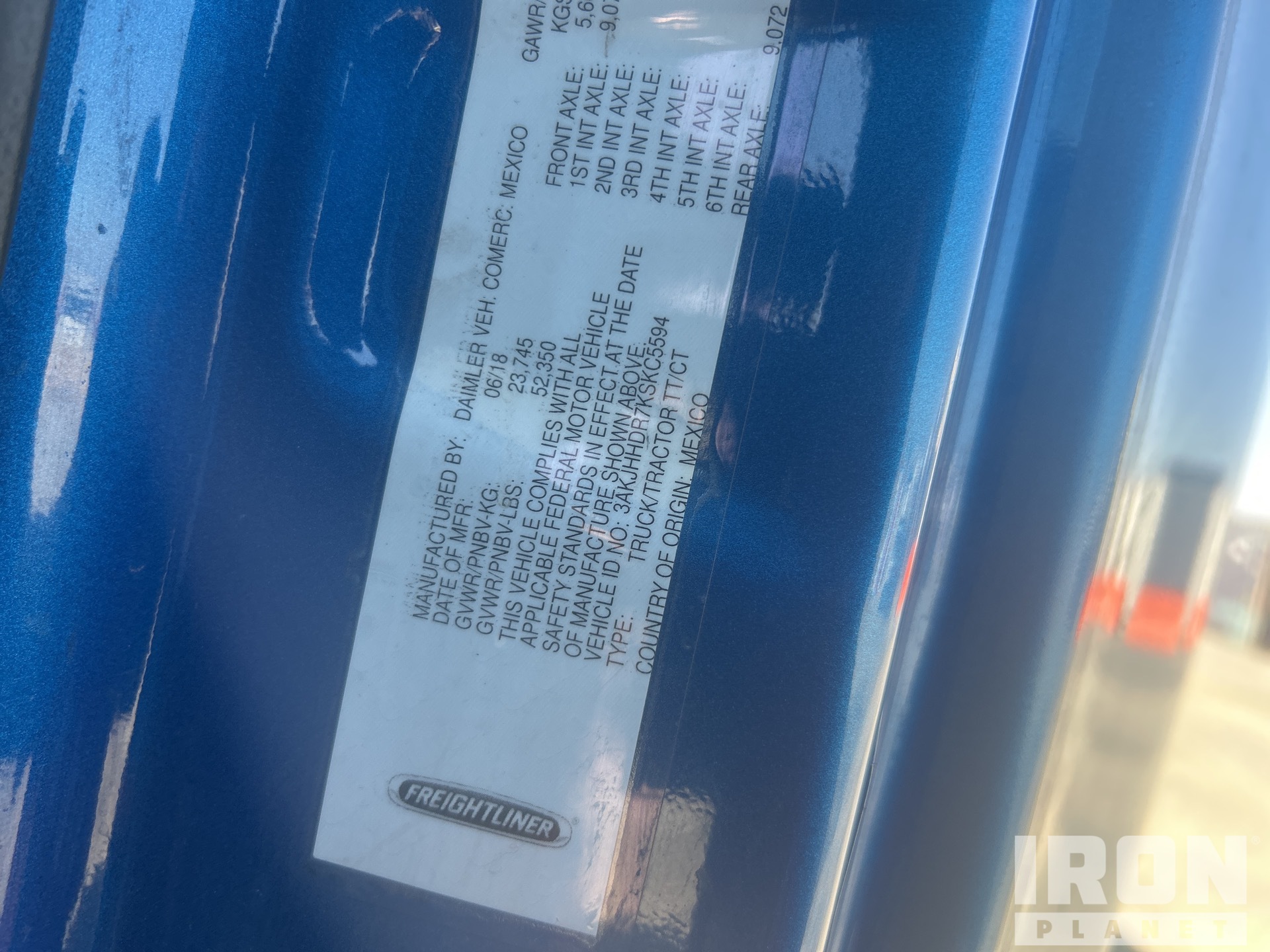 2019 Freightliner Cascadia 126 T/A Sleeper Truck Tractor