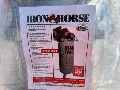 Iron Horse IHD6160V1 11.2 cfm Skid-Mounted Electric 60 gal Air Compressor