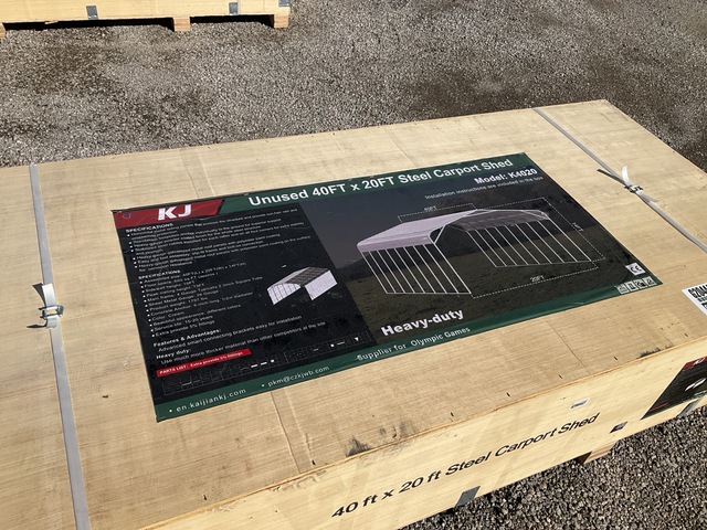 KJ K4020 Steel Carport Shed - Unused