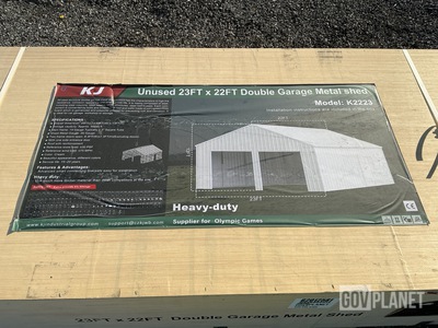 KJ K2223 Double Garage Metal Shed - Unused
