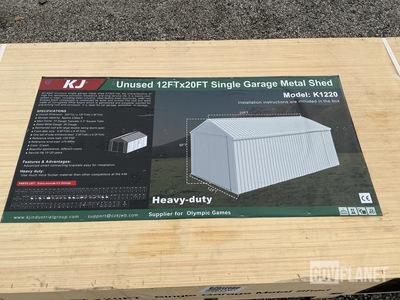 KJ K1220 Single Garage Metal Shed - Unused