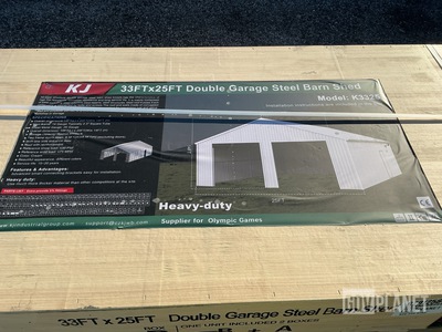 KJ K3325 Double Garage Steel Barn Shed - Unused