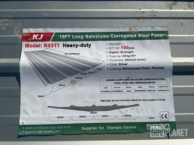 (100) Piece Lot of 10' Long Corrugated Steel Panels