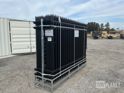 (24) Pieces of KJ Powder Coated Steel Fence w/(25) Post Connectors - Unused