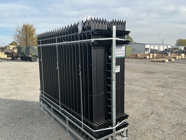 (24) Pieces of KJ Powder Coated Steel Fence w/(25) Post Connectors - Unused