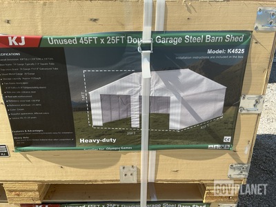 KJ K4525 Double Garage Steel Barn Shed - Unused