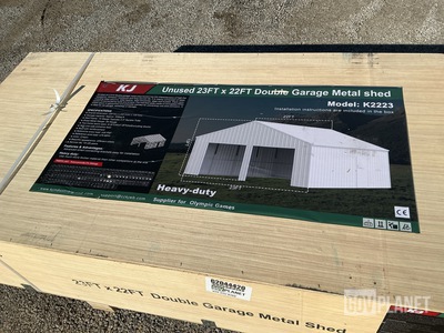 KJ K2223 Double Garage Metal Shed - Unused