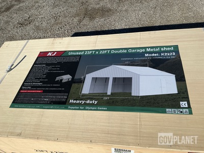 KJ K2223 Double Garage Metal Shed - Unused