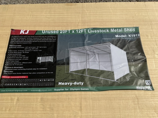 KJ K1912 Livestock Metal Shed - Unused KJ K1912 Livestock Metal Shed - Unused