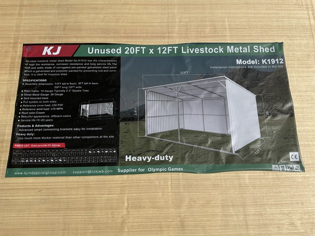 KJ K1912 Livestock Metal Shed - Unused KJ K1912 Livestock Metal Shed - Unused