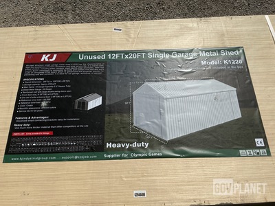 KJ K1220 Single Garage Metal Shed - Unused