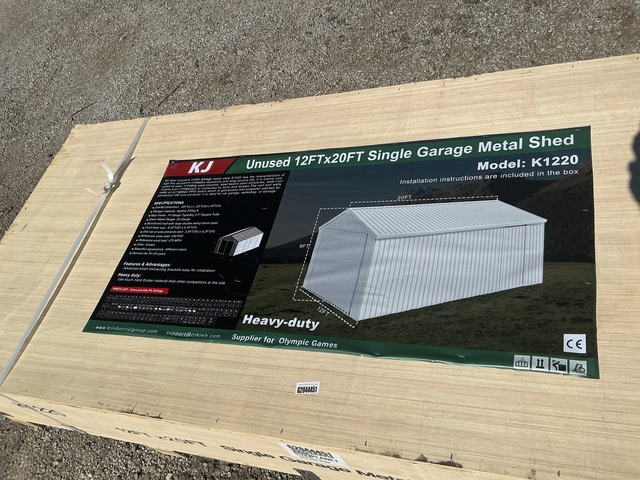 KJ K1220 Single Garage Metal Shed - Unused