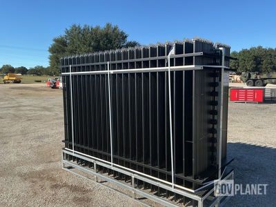 (30) Pieces of Galvanized Steel Garden/Public Space Fence w/(31) Post Connectors