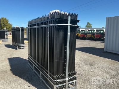 (24) Pieces of KJ Powder Coated Steel Fence w/(25) Post Connectors - Unused