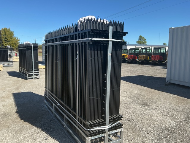 (24) Pieces of KJ Powder Coated Steel Fence w/(25) Post Connectors - Unused