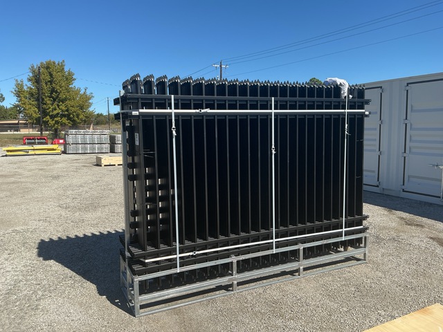 (24) Pieces of KJ Powder Coated Steel Fence w/(25) Post Connectors - Unused