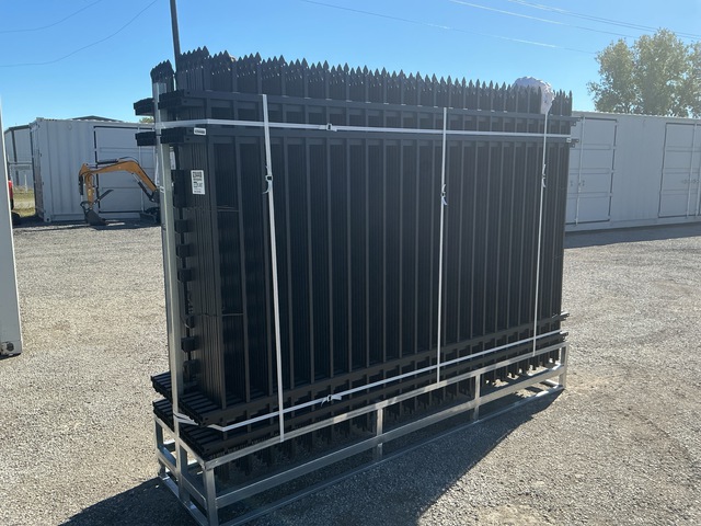 (24) Pieces of KJ Powder Coated Steel Fence w/(25) Post Connectors - Unused