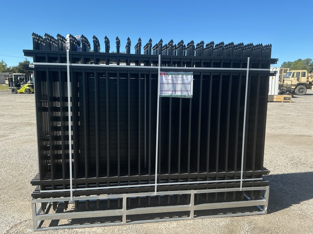 (24) Pieces of KJ Powder Coated Steel Fence w/(25) Post Connectors - Unused