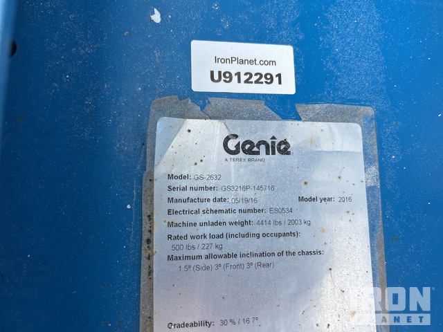 ELEVADOR TIJERA 2016 GENIE GS2632ELECTRIC