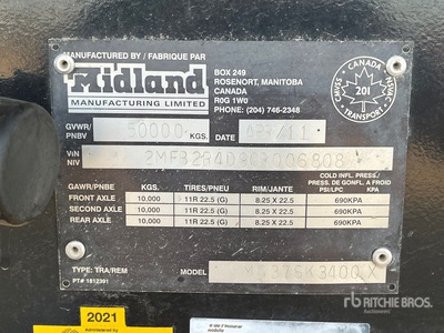 2012 Midland MG37SK3400X Tipping Trailer