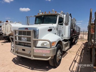 2012 Peterbilt 348 6x4 Sleeper Flatbed Truck