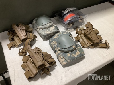 (11) Pistol Holsters, (43) Pairs of Knee Pads & Assorted items