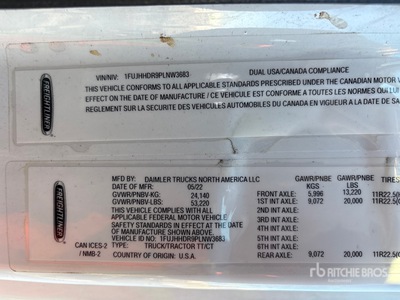 2023 Freightliner Cascadia 126 6x4 T/A Sleeper Truck Tractor