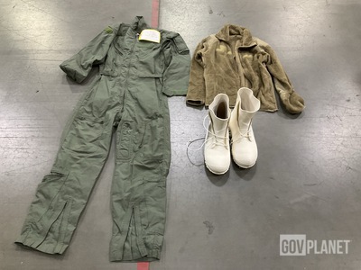 (1) Pair of Extreme Cold Weather boots, (20) Jackets & Assorted Items