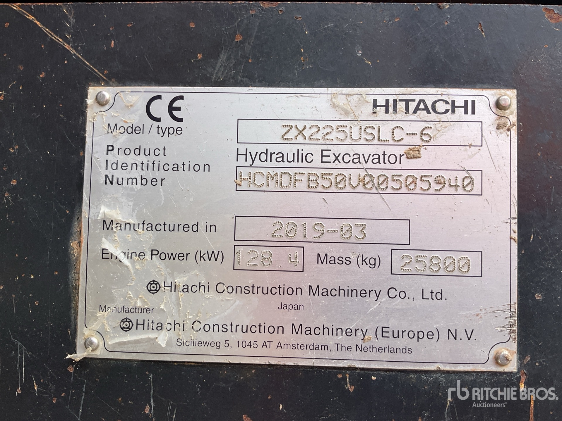 2019 Hitachi ZX225USLC-6 Tracked Excavator