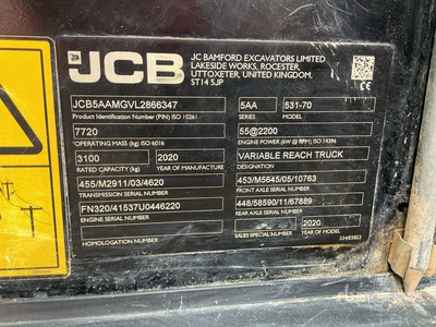 2020 JCB 531-70 رافع تليسكوبى