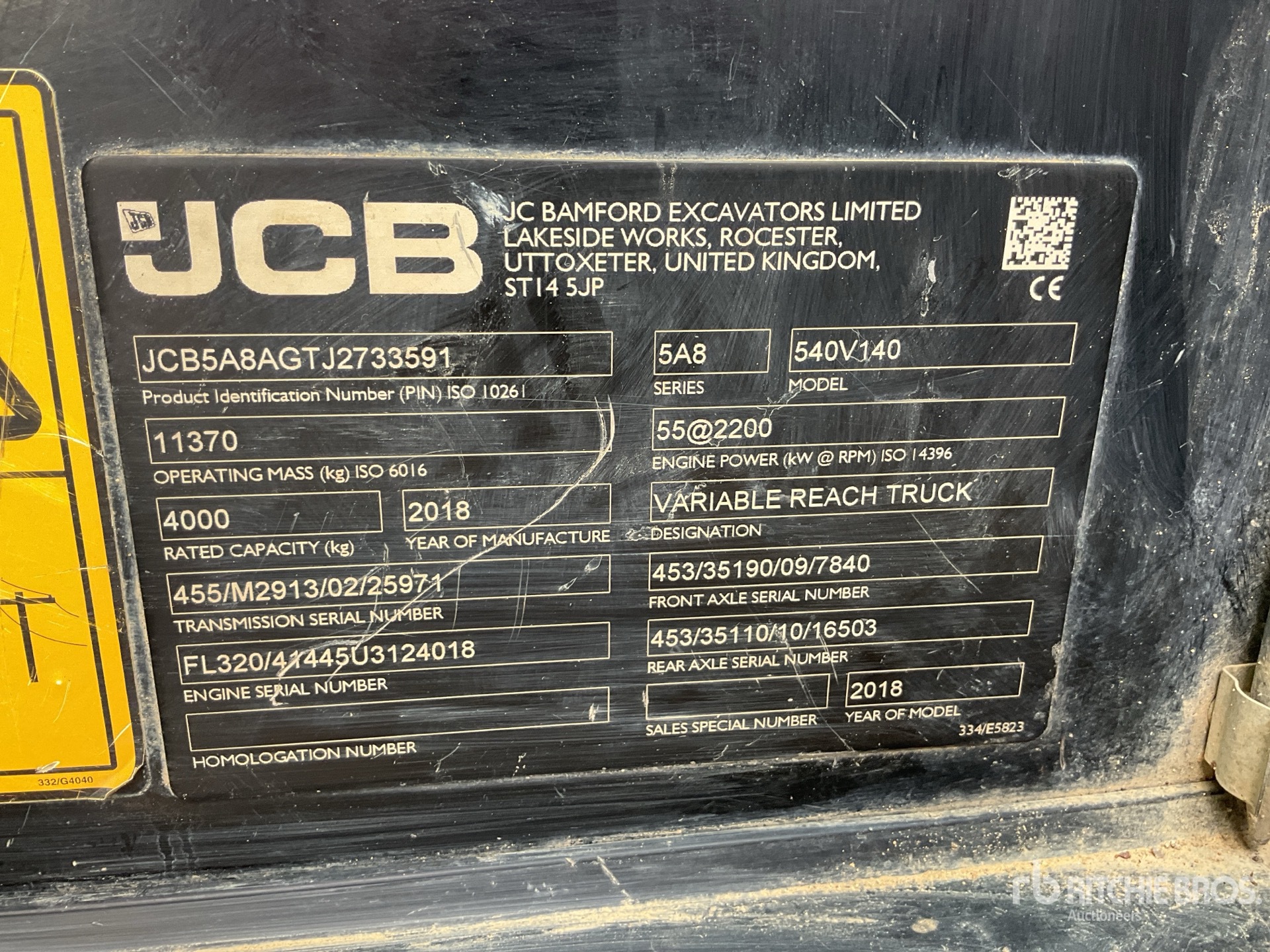 2018 JCB 540-140 Telehandler