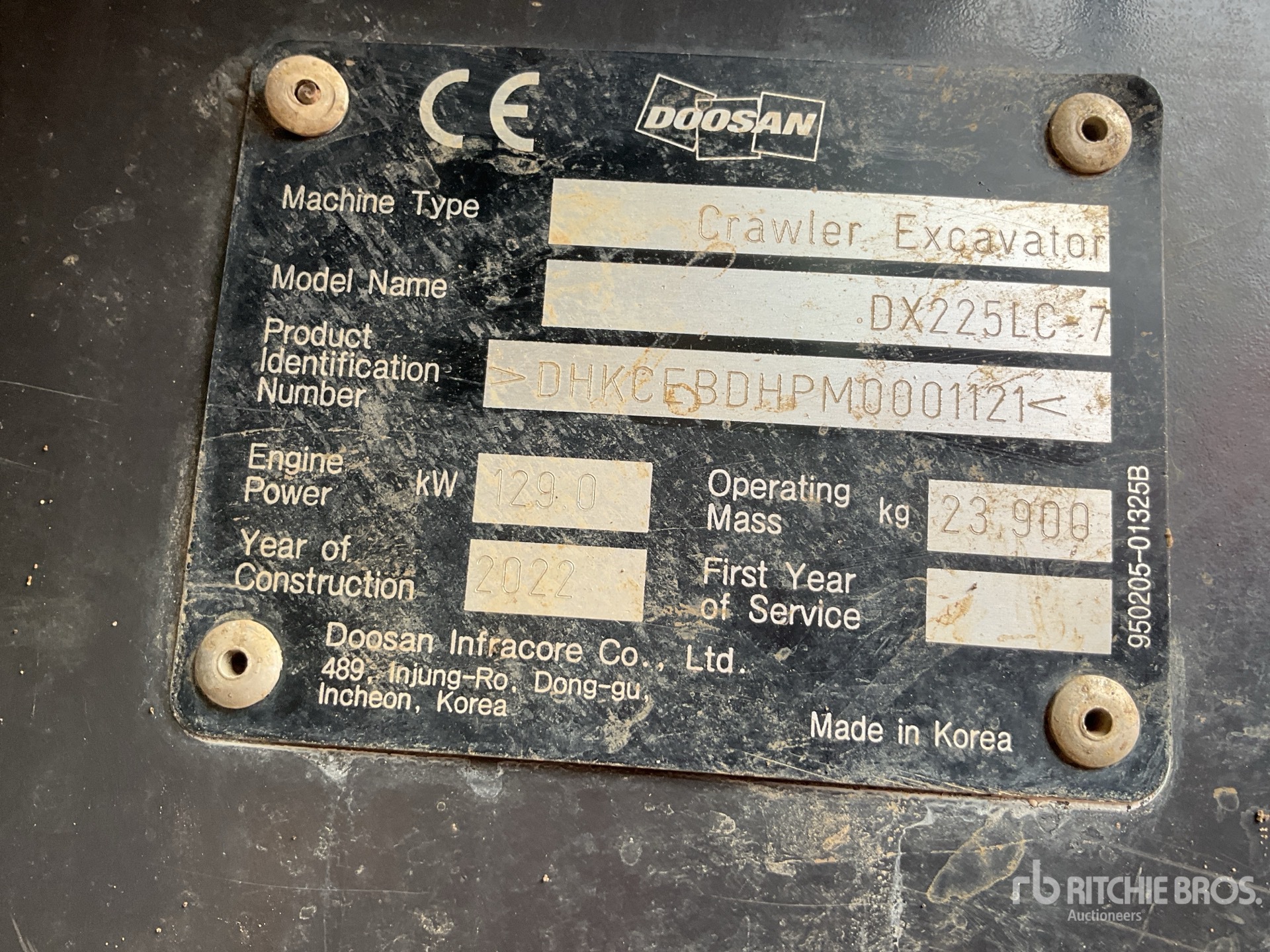 2022 Doosan DX225LC-7 Tracked Excavator